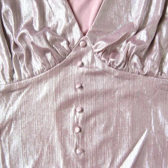 Anthropologie Shimmery Pink Top - Picture 6 of 8